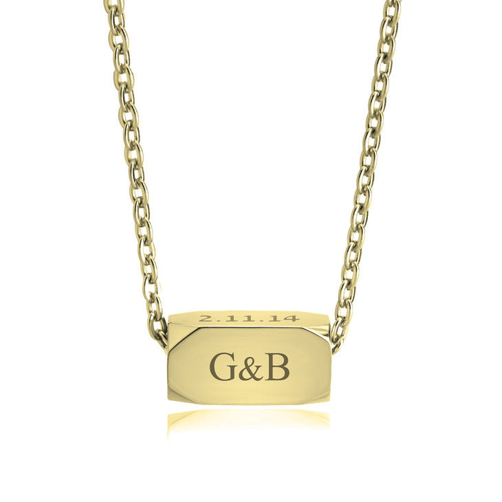 Engraved Spinning Bar Necklace