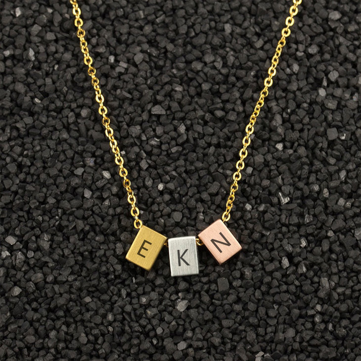 Three Tone Minimalist Necklace