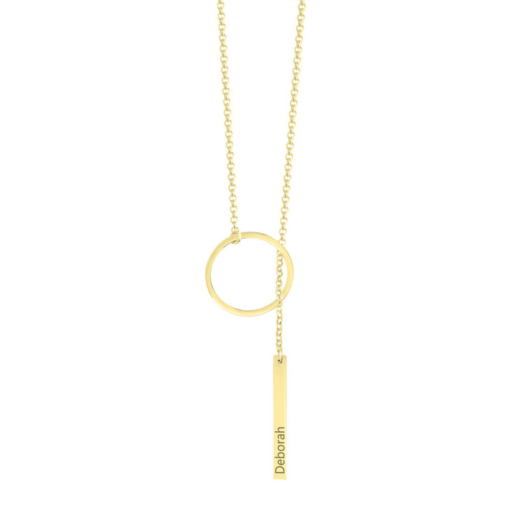 Engraved Hanging Bar Necklace