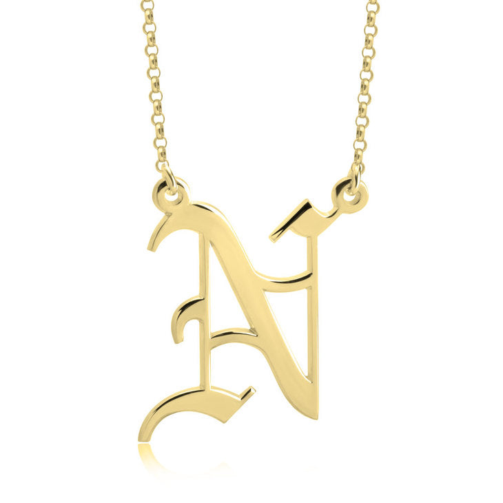 Gothic Initial Necklace