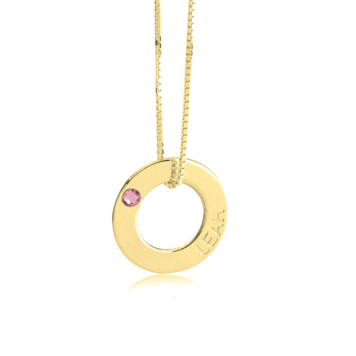 Geometric Shape Engraved Necklace