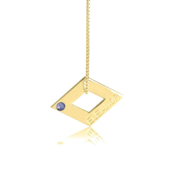 Geometric Shape Engraved Necklace