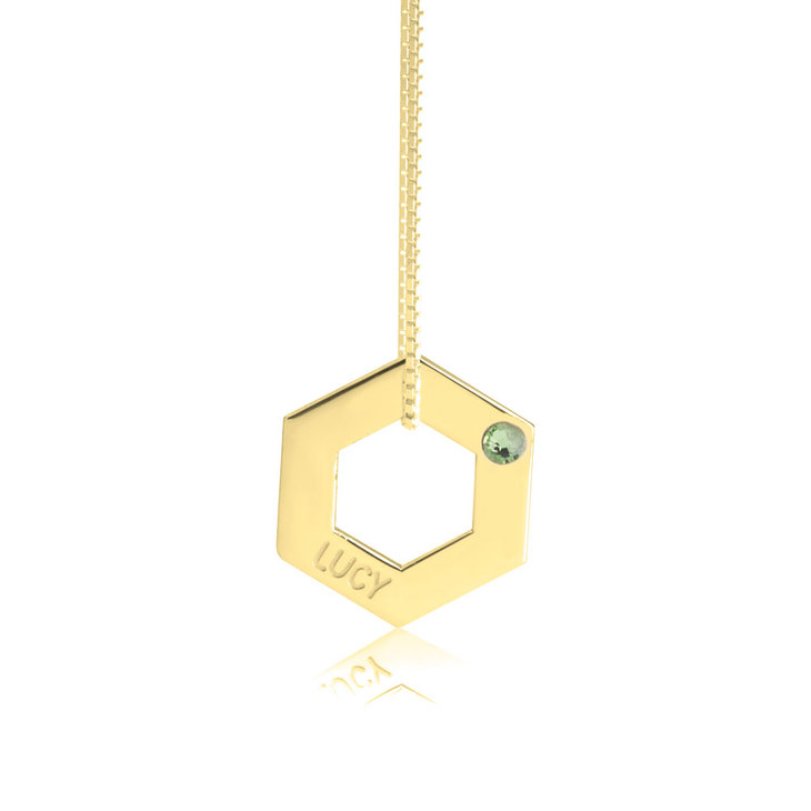 Geometric Shape Engraved Necklace