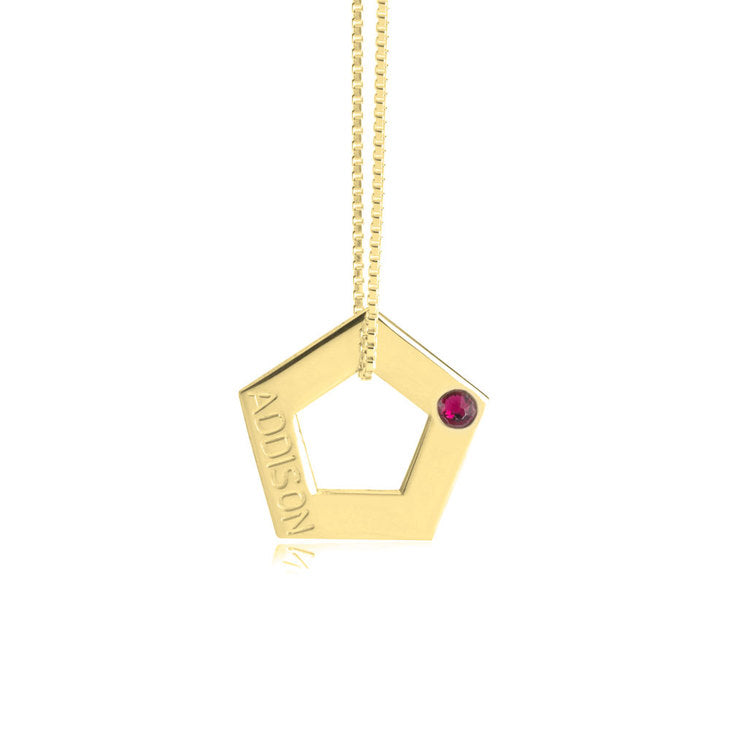 Geometric Shape Engraved Necklace