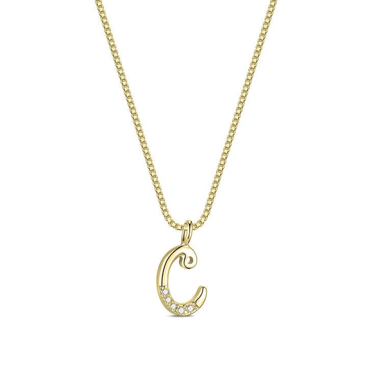 Delicate CZ Initial Necklace