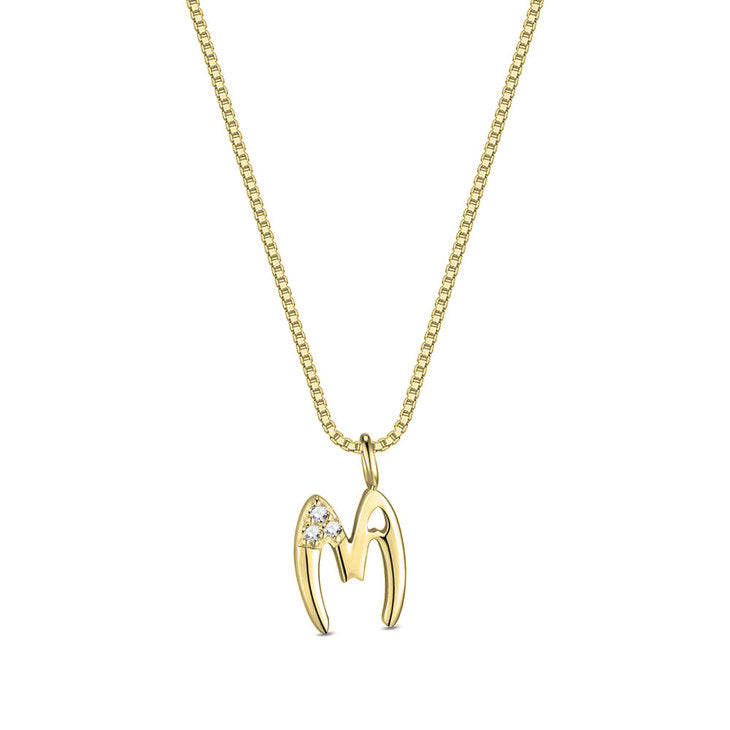 Delicate CZ Initial Necklace