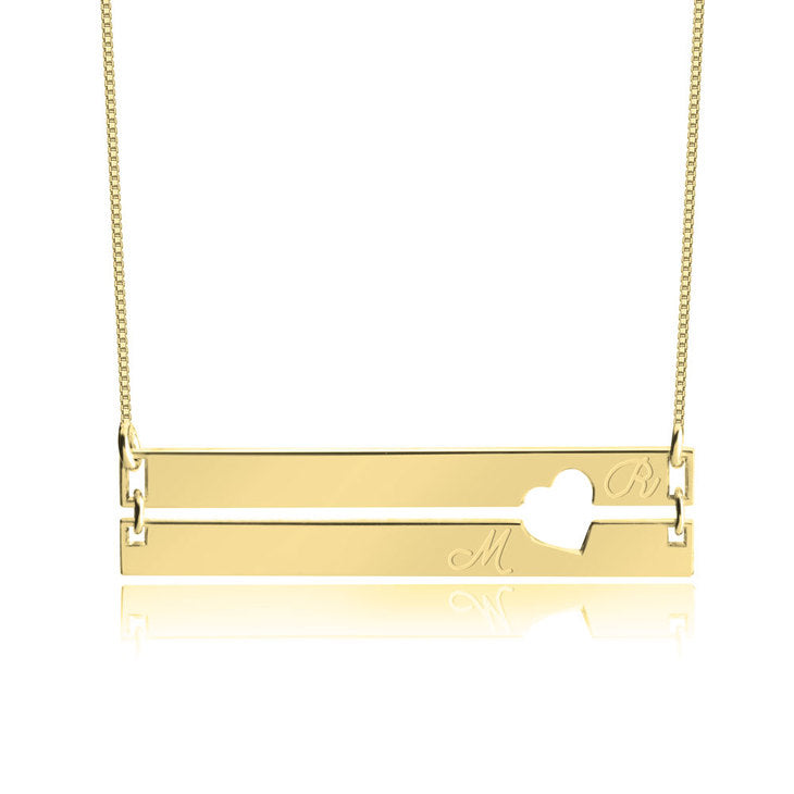 Engraved Bar Necklace with Two Initials