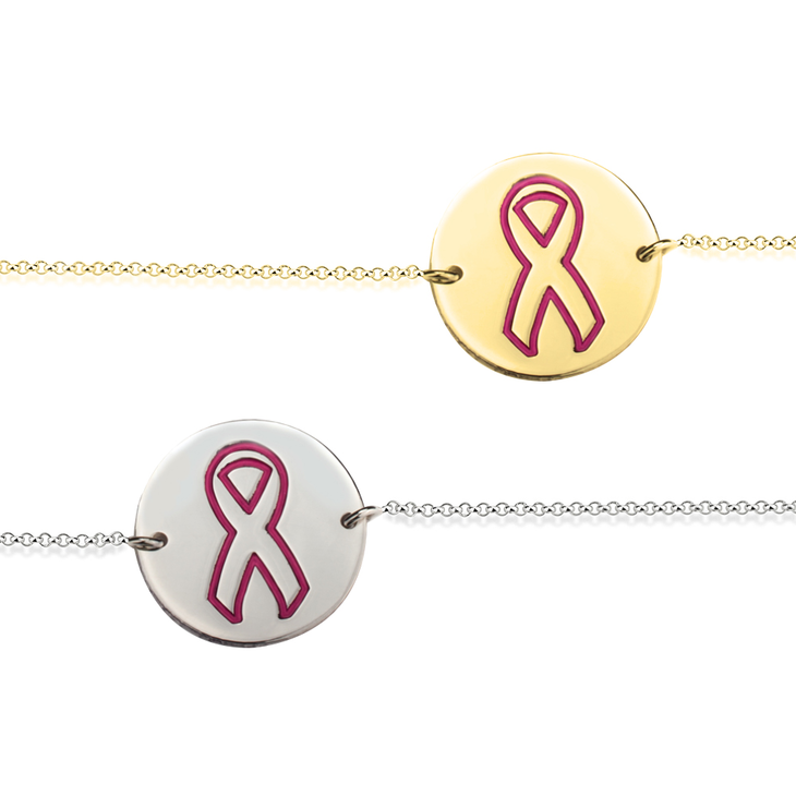 Breast Cancer Disk Bracelet