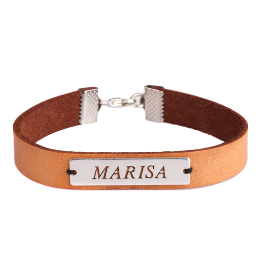 Engraved Name Leather Bracelets