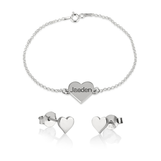 Heart Bracelet & Earring Set