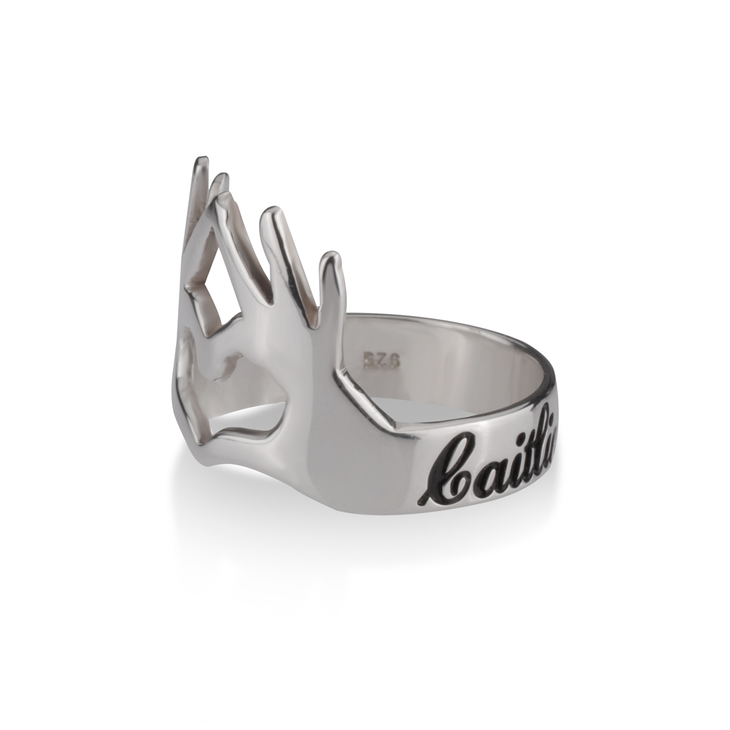 Ring With Hands And Heart