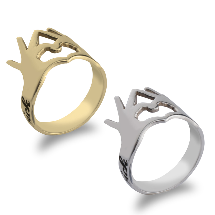 Ring With Hands And Heart