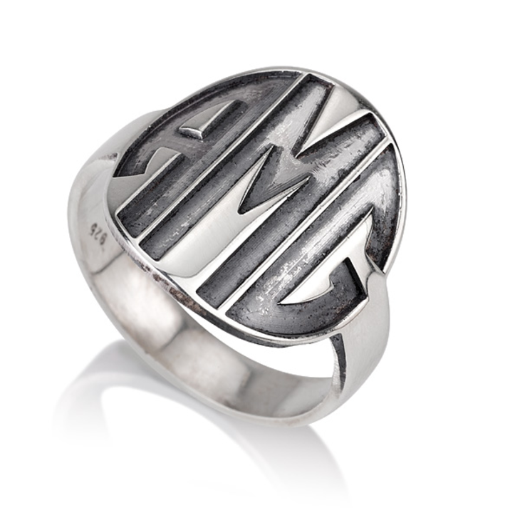 Bold Initials Monogram Ring