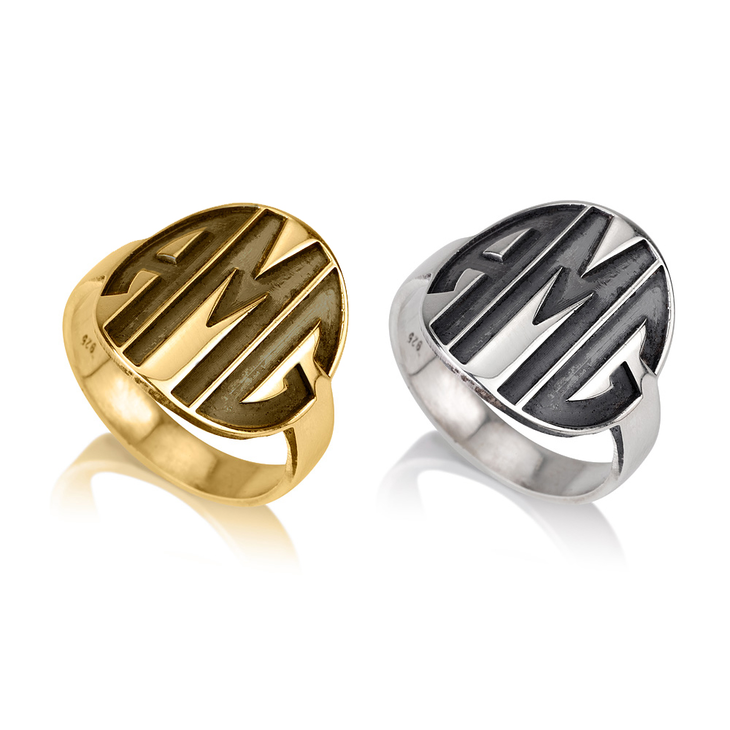 Bold Initials Monogram Ring