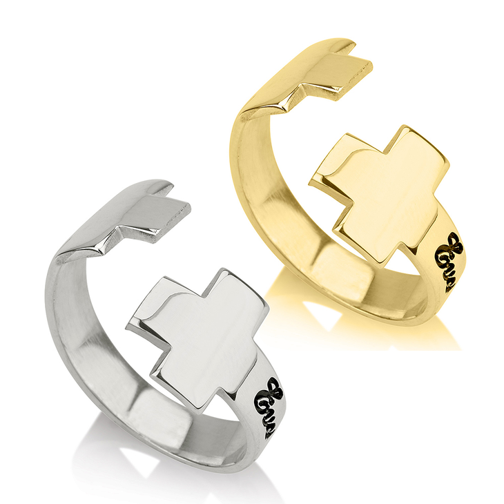 Personalized Wrap Cross Ring
