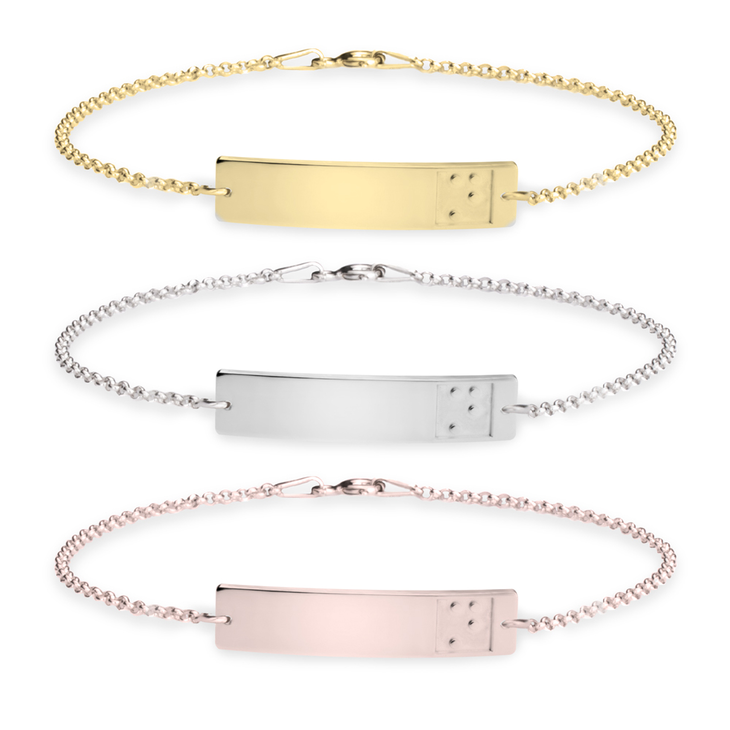 Braille Alphabet Bar Bracelet
