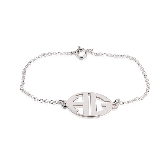 Block Letter Cut Out Monogram Bracelet