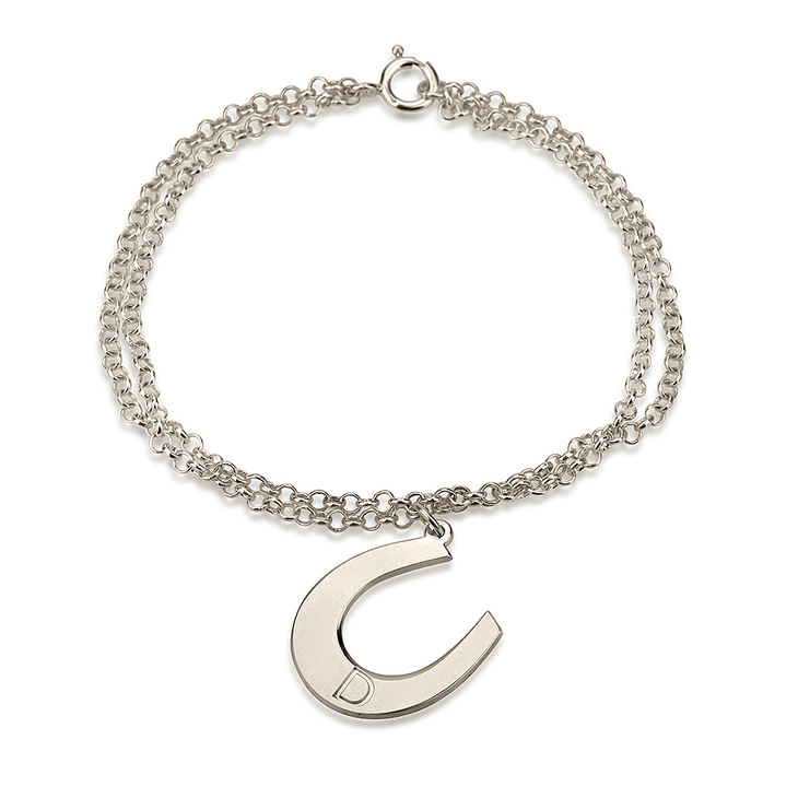Horseshoe Bracelet with Initial