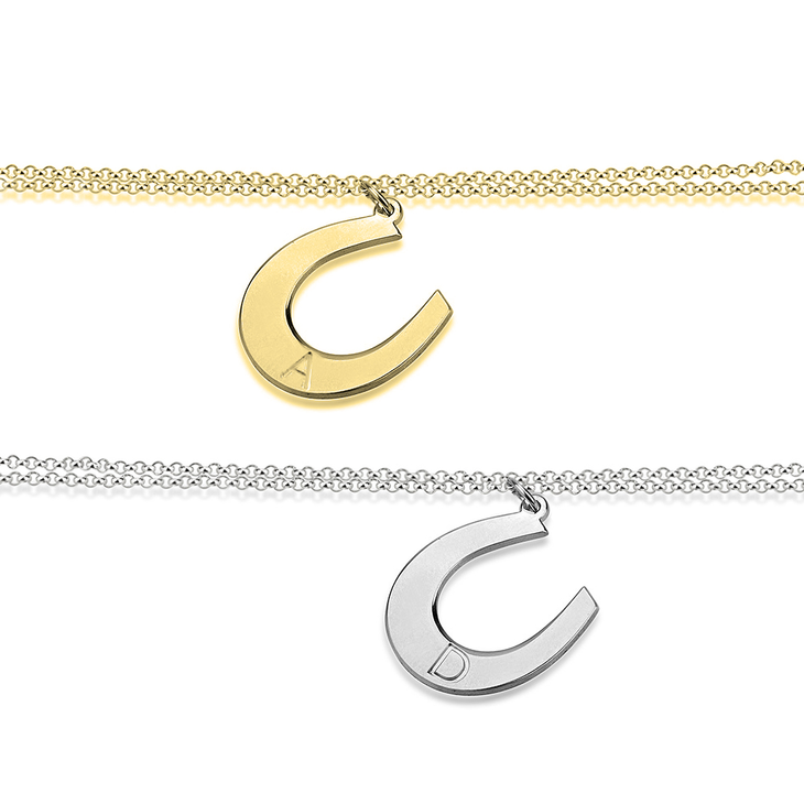 Horseshoe Bracelet with Initial