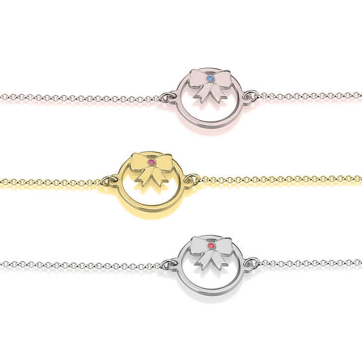 Bow Bracelet with Birthstone
