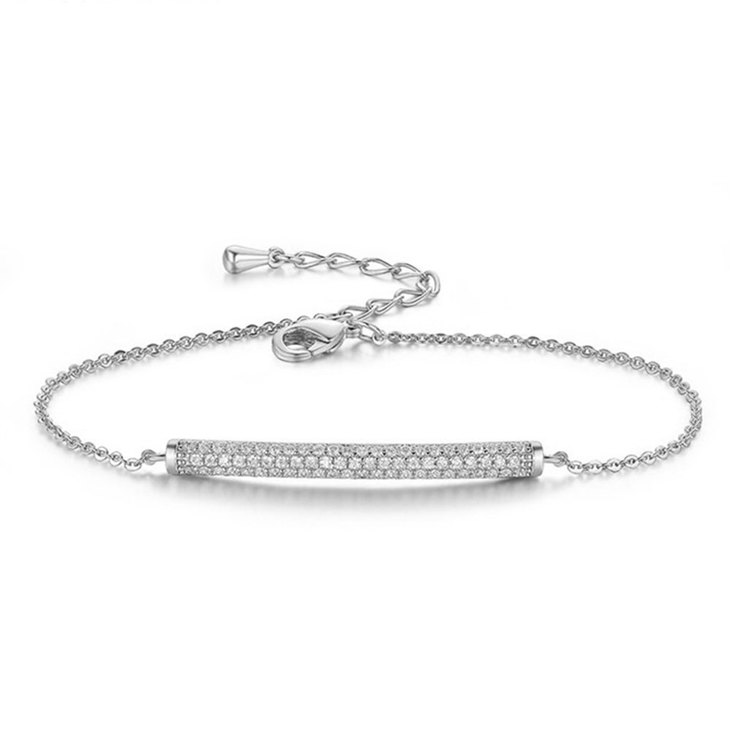 Dainty Bar Bracelet with Cubic Zirconia