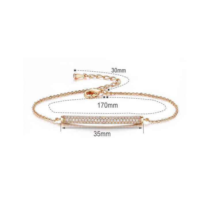 Dainty Bar Bracelet with Cubic Zirconia