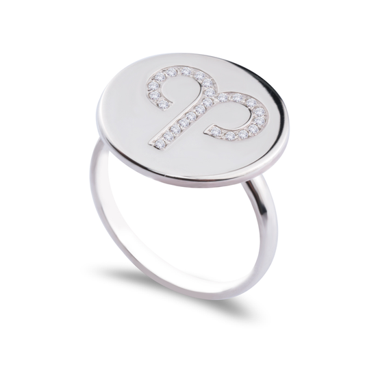 Zodiac Sign Ring with Cubic Zirconia