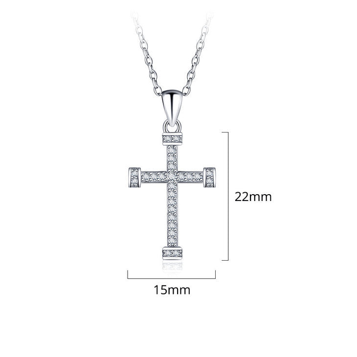 Cubic Zirconia Cross Pendant Necklace