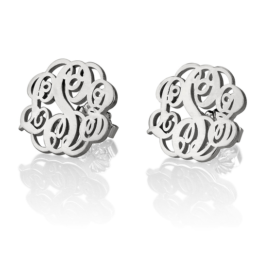 Monogrammed Earrings Studs