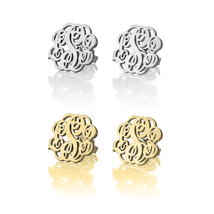 Monogrammed Earrings Studs
