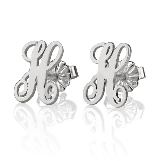 Script Letter Earrings