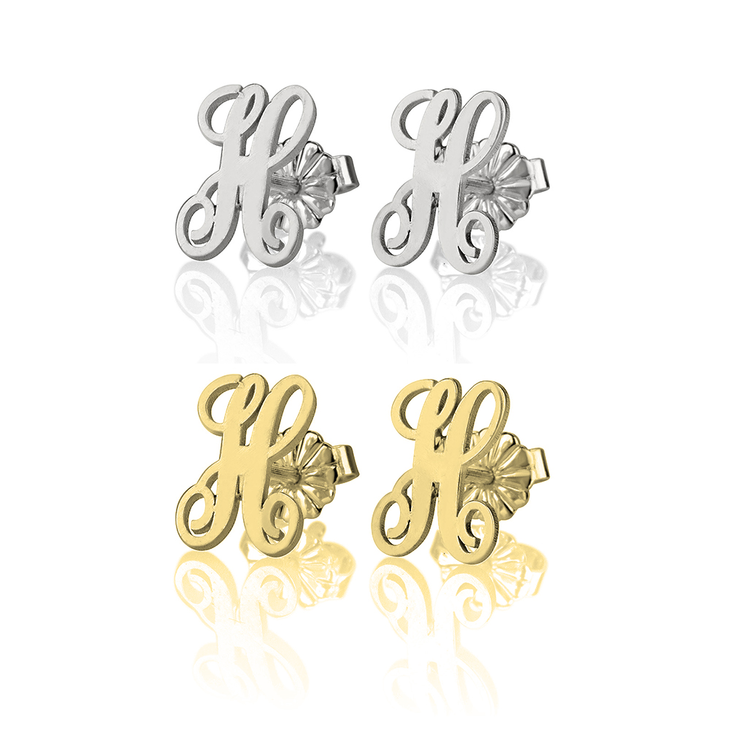 Script Letter Earrings