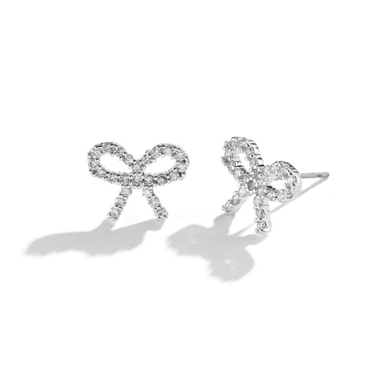 Cubic Zirconia Bow Earrings