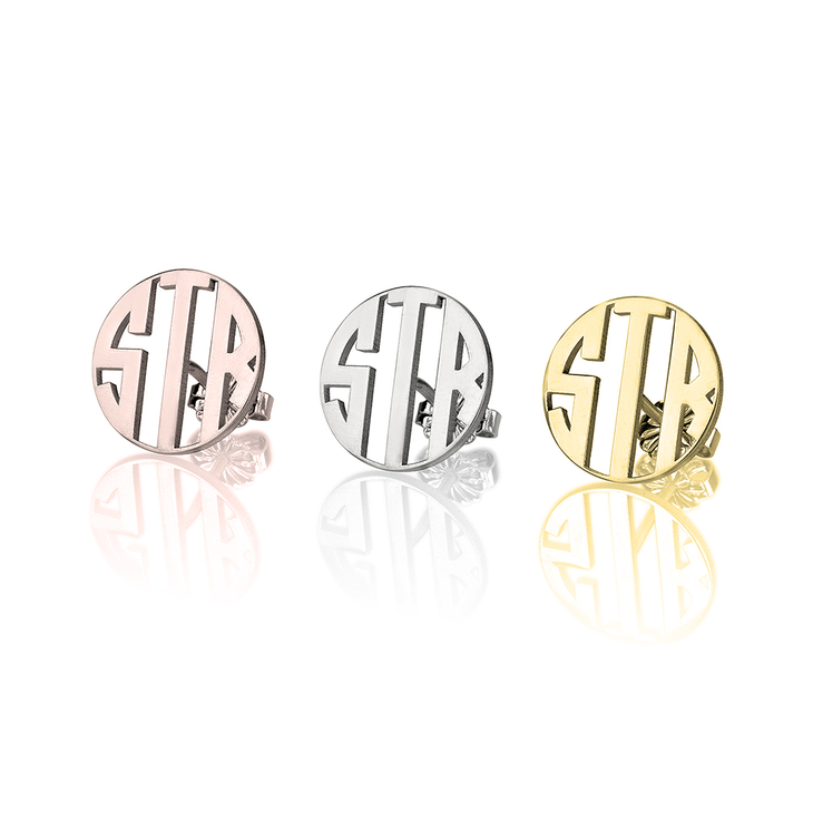 Capital Letter Monogram Stud Earrings