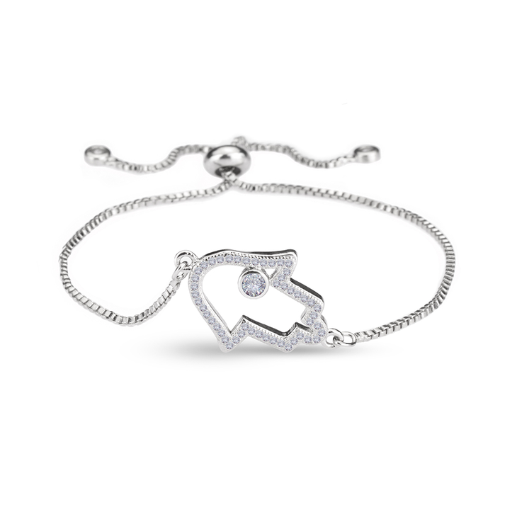 Hamsa Hand Bracelet Cubic Zirconium