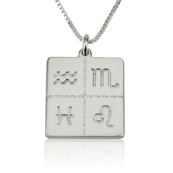 Engraved Zodiac Necklace