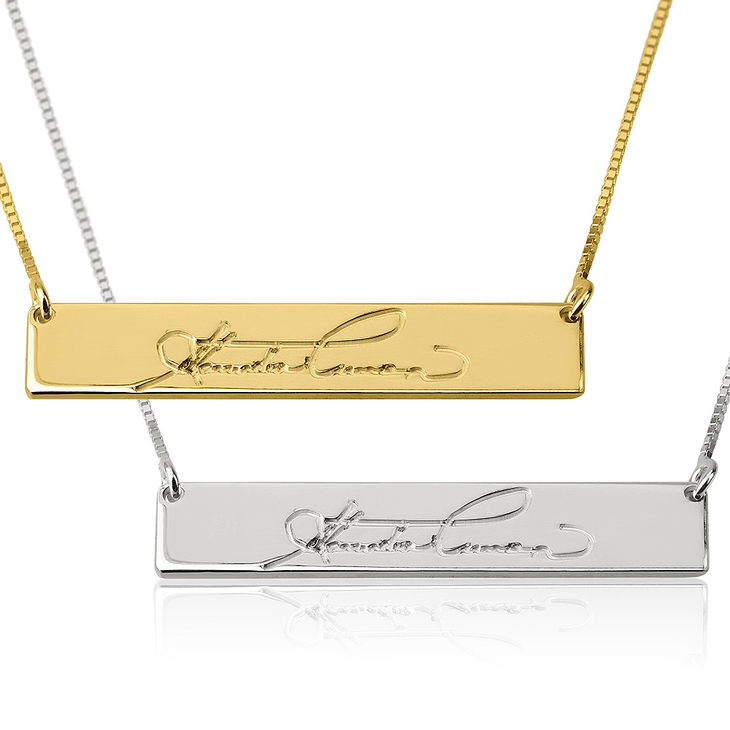Handwriting Bar Necklace