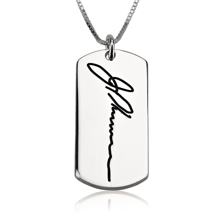 Dog Tag Handwriting Necklace