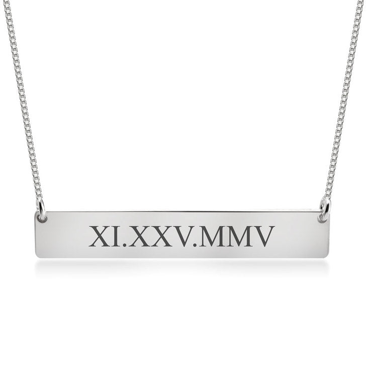 Roman Numeral Date Necklace