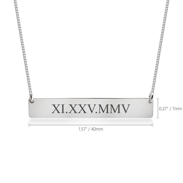 Roman Numeral Date Necklace