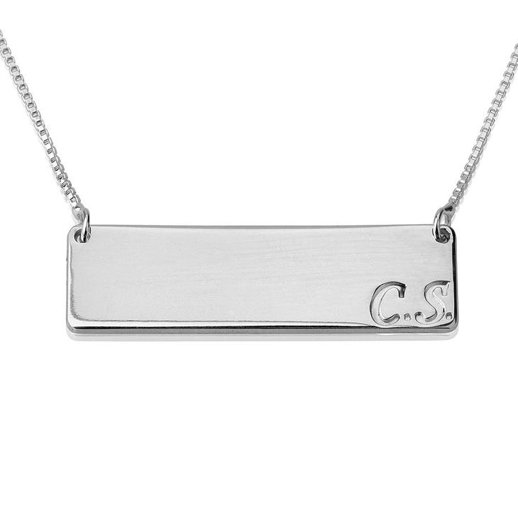 Bar Necklace with Initial