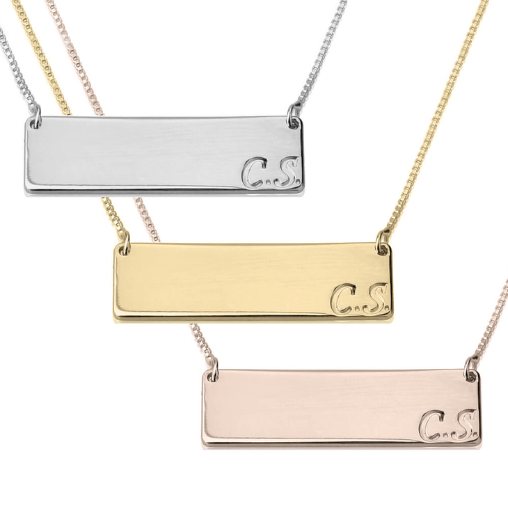 Bar Necklace with Initial