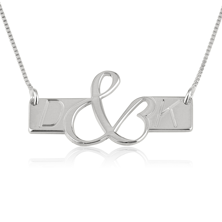 Initials Love Bar Necklace