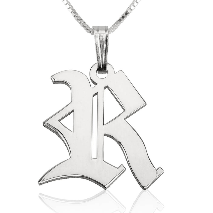 Old English Initial Necklace