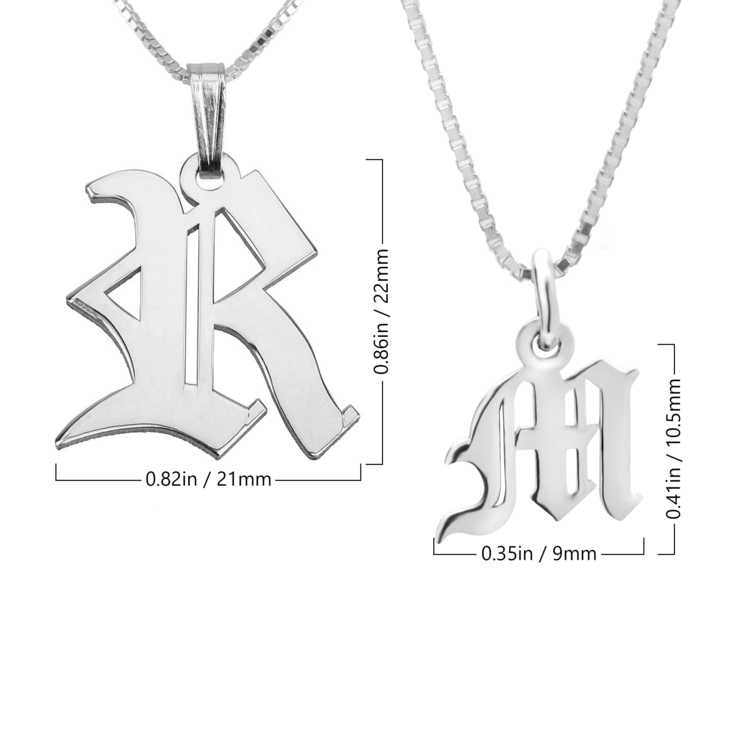 Old English Initial Necklace