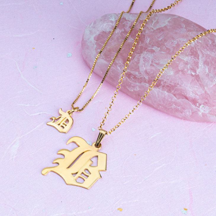 Old English Initial Necklace