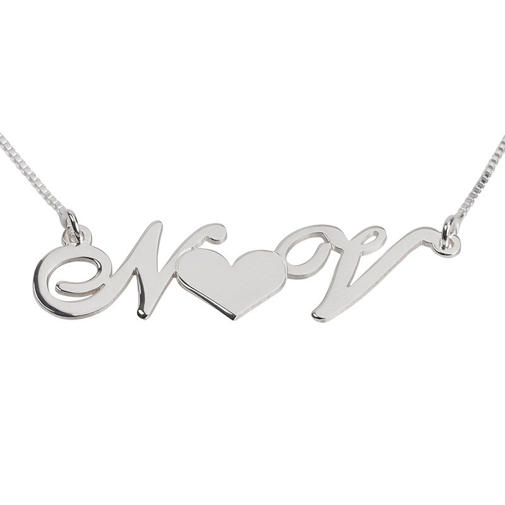 Heart initials necklace