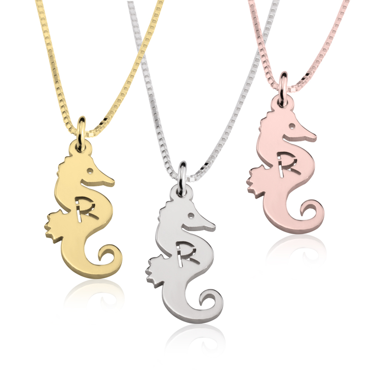 Seahorse Initial Necklace