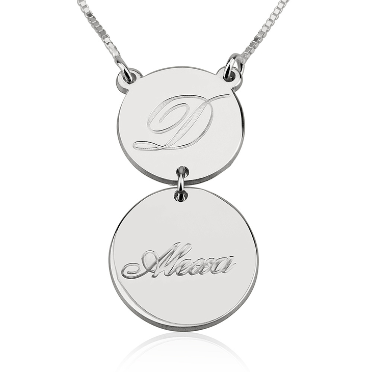 Two Disc Initial Necklace
