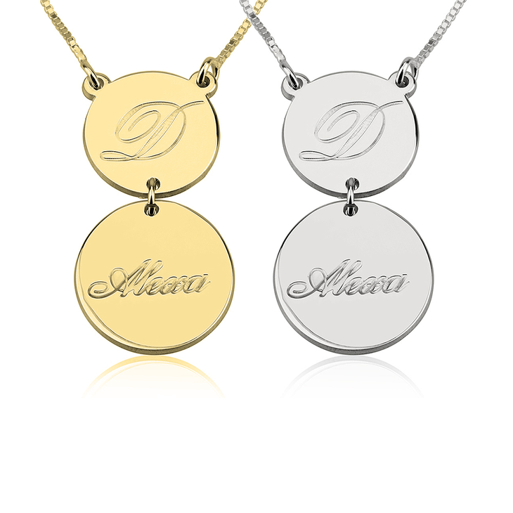 Two Disc Initial Necklace